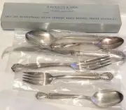 1952 Rogers 6 Pc Daybreak Elegant Lady Silverplate Place Setting Needs Polished