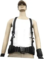 [Abaodam] Adjustable x Shape Heavy Duty Back Brace Suspenders for Outdoor Activities Multifunctional Duty Weight Belt for Men Black