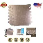 10-Sheet Peel and Stick Rose Gold Brushed Metal Backsplash Tiles - Easy Install