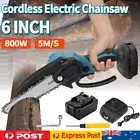 6'' Cordless Chainsaw One-Hand Wood Cutting Saw Rechargeable Battery Charger 18V