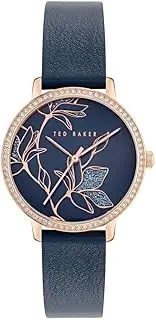 [TED BAKER] Women's Keythlin Rose Gold Case, Blue Dial, Blue Leather Strap BKPKTF403 Dress Watch, Blue/Rose Gold, 36mm