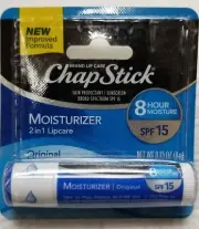 ChapStick Original Moisturizer 2 in 1 Lip Care, 8 hour moisture SPF 15 Blue