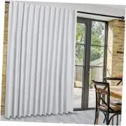 Patio Sliding Door Curtains - Extra Wide Curtains for W100 x L84 Greyish White