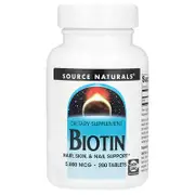 Source Naturals, Biotin, 5,000 mcg , 200 Tablets