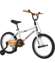 Huffy ZRX Kids' Bike with BMX Pegs, Training Wheels, and Handlebar Bell Orange