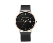 Creative Mesh Belt Ladies Waterproof Watch Stainless Steel with Watch Trend Simple Quartz Watch-Gold