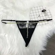 [FARZAH] Women Panties Female Underwear 3PCS/Set Sexy Custom Crystal Letters Name G-String Waist Chain Women Personalized Body Chain Lace Bikini Thong Beach Custom Jewelry Gift(BK03,NO Letters)