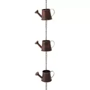 Glitzhome Rain Chain 8.5' 11-Pcs Faux Copper Watering Pot W/ V-Shape Gutter Clip