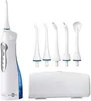 WATER JET PICK DENTAL FLOSSER ORAL IRRIGATOR HYDRO TOOTH TEETH CLEANER USB (WHITE+BLUE+NOZZLE*1)