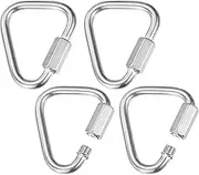 uxcell 4-Pack Quick Chain Link Connector, M6 1/4" 316 Stainless Steel Triangle Locking Repair Chain Links for Swing/Camping/Hiking/Backpack, Twist Key Ring Screw Chain Link [Silver]