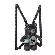 Sprayground Money Small Bear Cub Mini Backpack Grey Micro Bag Monogram Checkered