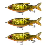 3x 13 Fishing 185mm Glidesdale Jointed Glidebait Fishing Lures - Goldilocks