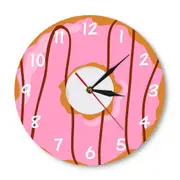 Colorful Printed Doughnut Wall Clock Kawaii Dessert Sweets Modern Wall Clock