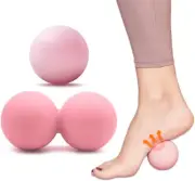 2PCS Silicone Massage Lacrosse Ball and Peanut Massage Ball Set, Deep Tissue The