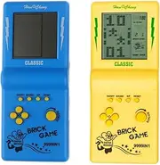 JIDAFANG-US 2 Pcs Brick Game Console Large Screen Handheld Games Electronic Games Build in 23 Classic Game for Kids Adults(Random Color)