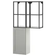 ENHET storage combination, anthracite/grey frame, 80x32x150 cm