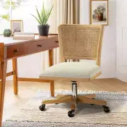 JAYDEN CREATION Task Chair 21"W Armless Ergonomic Polyester w/ Wood Frame Beige