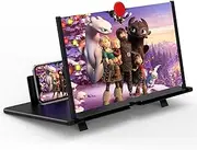 18'' Magnifier for Cell Phone, 3D HD Magnifying Enlarger Expander for Movies, Videos, and Gaming, Foldable Phone Stand With Amplifier, Compatible With All Smartphones