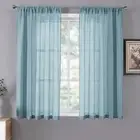 Short Sheer Curtains Linen Textured Bedroom Curtain Sheers Light Filtering