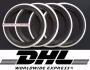 14" Tire 4 NEW! Add on Black&White Wall Trim Set VW Split BUS Samba Barndoor.