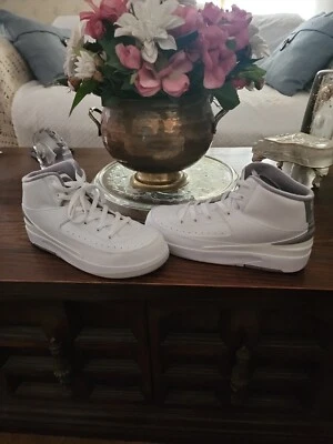 Jordan 2 Retro (PS) White/Cement Grey-Sail-Black Size 3Y