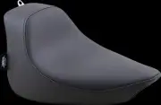 DS Black Leather Vinyl Smooth Solo Seat Harley Softail Springer Classic 05-07