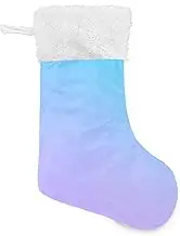 Amooorous Blue-Purple Gradient Large Christmas Stockings Christmas Stockings for Family with Plush Cuff Large Xmas Stockings Rustic Christmas Decor for Holiday Party Christmas Room Stairs