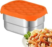 Stainless Steel Lunch, Sealed Leakproof Box, 3.82×2.91×1.89 Inches, Stackable Design, Silicone Lid, Kids Lunch Box for Toddler, Family, Home, and Travel (Silver)