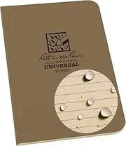 Rite in the Rain Weatherproof Soft Cover Pocket Notebook, 3.5" x 5", Tan Cover, Universal Pattern (No. 954T)