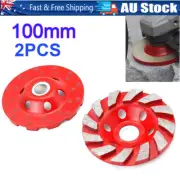 2x 100mm Diamond Angle Grinder grinding wheel granite grinding Disc Concrete Cup
