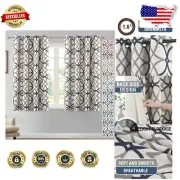 Noise-Reducing Blackout Curtains with Modern Geometric Style - 2 Panel Set