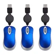 3PCS Wired Mouse Retractable Mouse Corded Mouse Mouse USB Optical Mouse2701