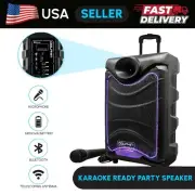 SP-850RBT 8" Bluetooth Party Speaker 1350W, LED Lights, Remote, Mic Included