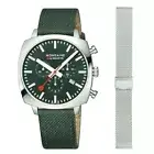 Mondaine Men's Wrist Watch - Squar Chrono Green MSL.41460.LF.SET Sapphire Glass