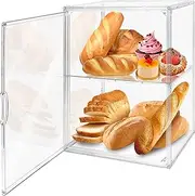[Montex] Large Bread Box for Kitchen Countertop, 3 Layers Adjustable Food Safe Clear Bread Storage for Bread, Bagel, Muffins