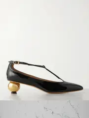 [Ferragamo] Ferragamo - Tania Patent-leather Mary Jane Pumps - Black - US11.5 US11.5 Black