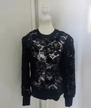 Sexy Black Lace Decjuba Sweater Size L New