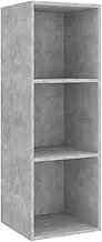 Wall-Mounted TV Cabinet - Engineered Wood TV Unit, Concrete Grey, 37x37x107 cm, Space-Saving Design for Living Room, Bedroom & Small Apartments, Sturdy & Modern Style