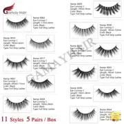 Top 5 Pairs 3D Mink False Eyelashes Wispy Cross Fluffy Thick Long Eye Lashes US