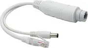 ANVISION Active 48V to 12V Waterproof PoE Splitter, IEEE 802.3af Compliant 10/100Mbps for IP Camera AP Voip Phone and More, White