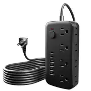 Versatile 14-in-1 Power Outlet with 8 AC Outlets and 6 USB Ports (4A and 2C) ...