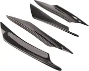 4pcs Universal Carbon Fiber Car Body Spoiler Front Bumper Lip Splitter Fins Trim for Enhanced and Racing (Black no Paint)