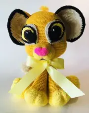 Handmade Crochet Amigurumi The Lion King Simba L.13”W.10”H.9”