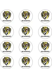 RICHMOND FC - EDIBLE ICING IMAGE - CUP CAKE TOPPERS - 5CM X 12.