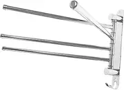 4 Bar Towel Rack Wall Towel Holder Hand Towel Racks for Bathroom Stainless Steel Towel Rack Silver Fold Drying Rack Stainless Steel to Rotate