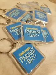 NEW VINTAGE Captain Morgan Parrot Bay Acrylic Keychain FREE SHIPPING Bar Liquor