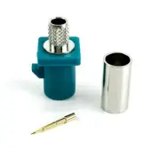 10pcs automotive FAKRA Straight Plug Crimp RG58 Code Z Water Blue Neutral Coding