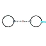 Dutton Sweet Iron Twisted Wire Dogbone with Roller Ring Snaffle R-82/12