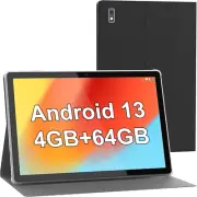 BYYBUO Android 13 Tablet,10.1 Inch Tablet with Case, 4GB RAM 64GB ROM Quad-Core