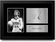 HWC Trading FR A4 Rudi Voller Werder Bremen Gifts Printed Signed Autograph Picture for Football Fans and Supporters - A4 Framed